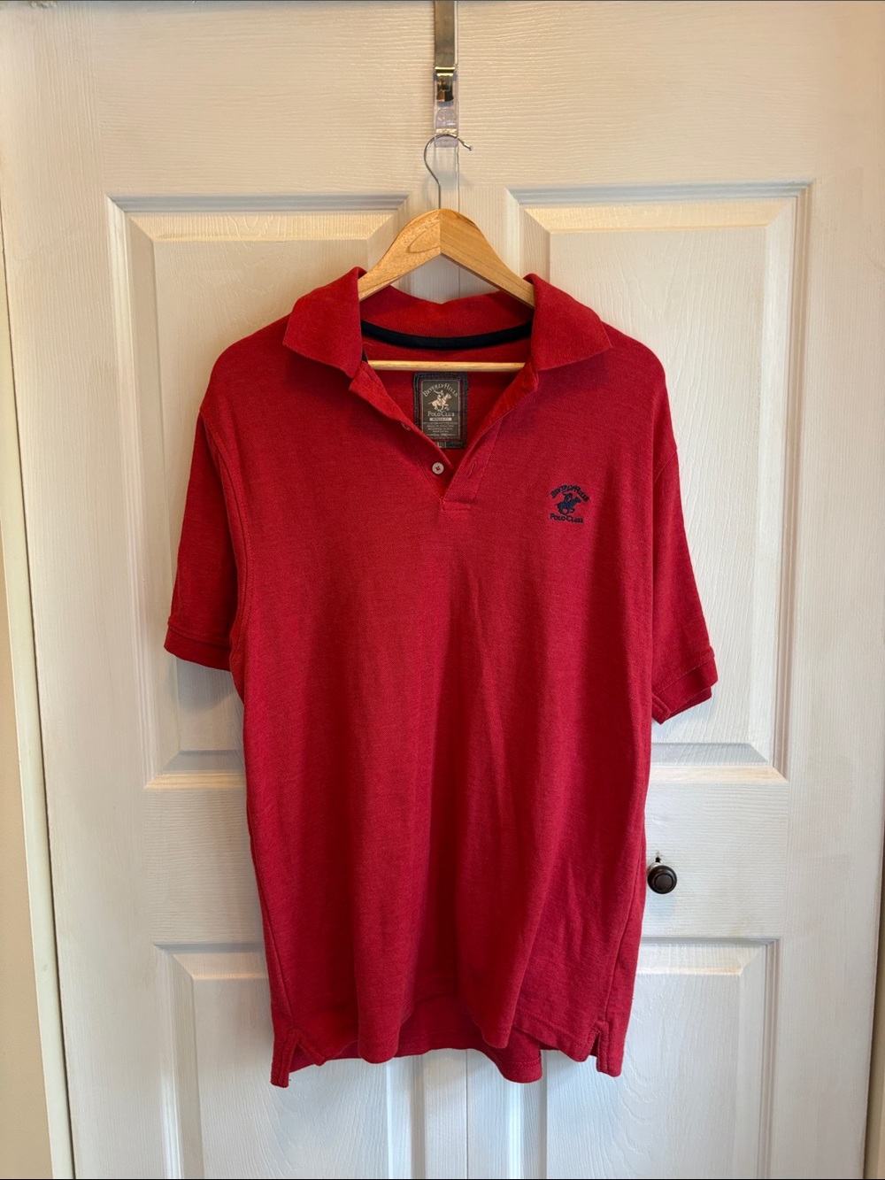 Beverly Hills Polo Club Red Short-Sleeve Polo with Embroidered Logo